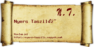 Nyers Tasziló névjegykártya